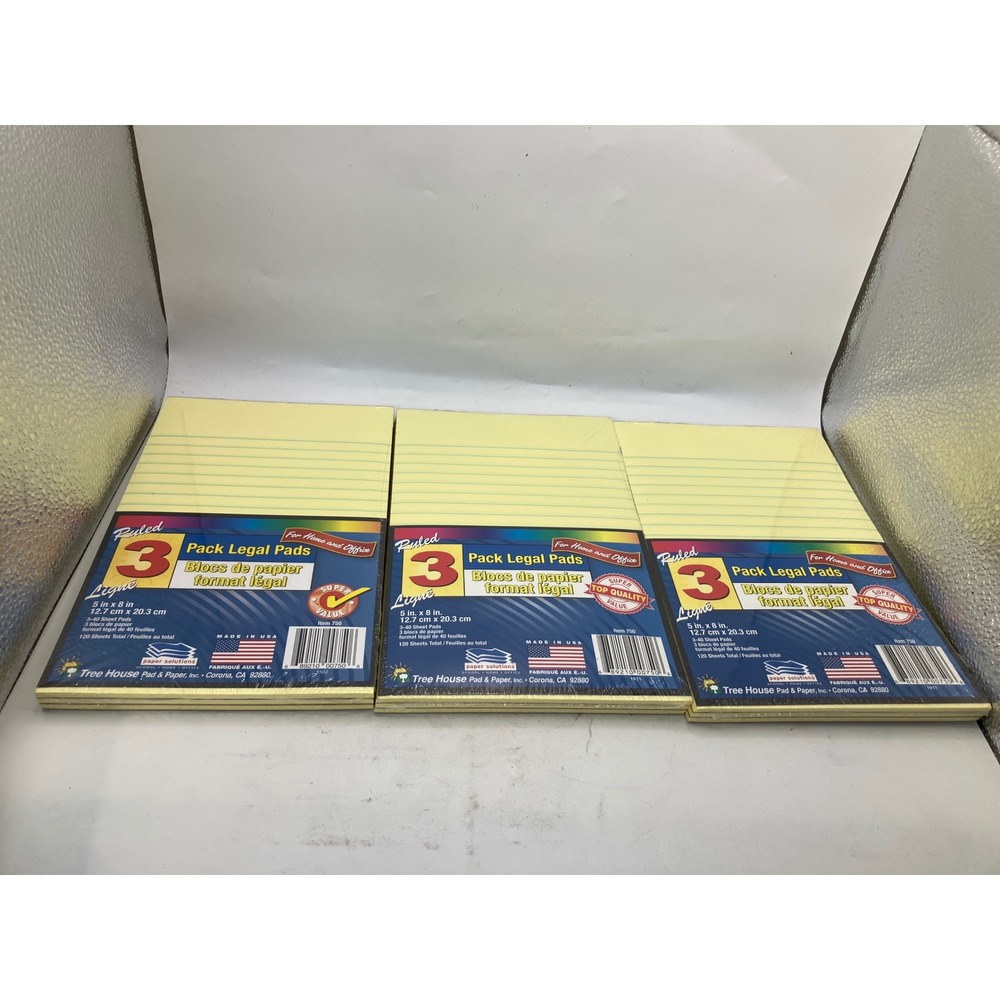 3 Pack Legal Pads 5x8 Ruled Paper Writing‎ Note Pads Office School Supply